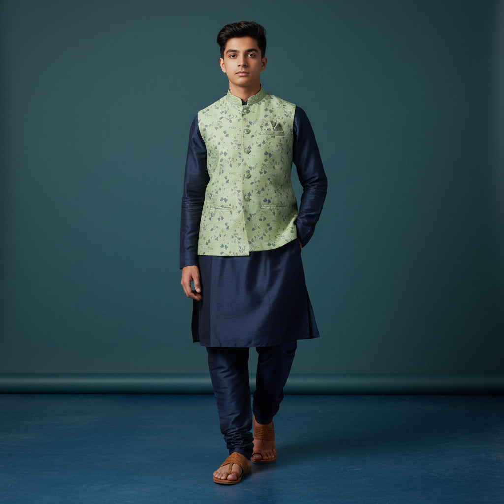 Cotton Silk Blend Kurta Set 3 Piece