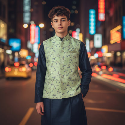 Cotton Silk Blend Kurta Set 3 Piece