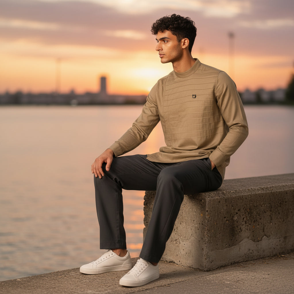 Cotton-Polyester Long Sleeve Casual Shirt