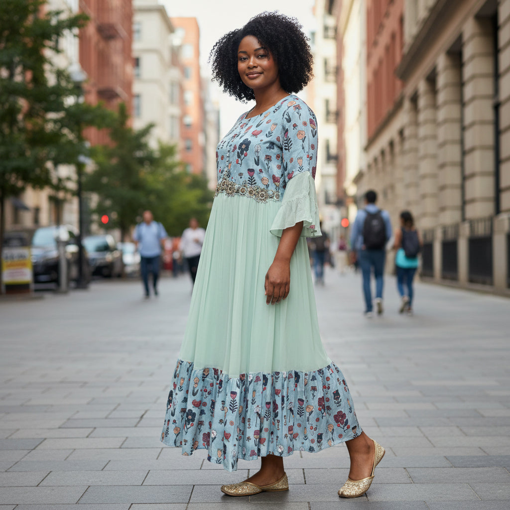 Floral Embroidered Frock