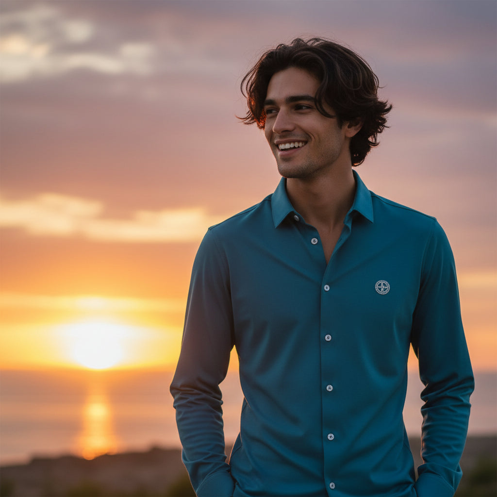 Lycra Button-Up Shirt for Active Wear