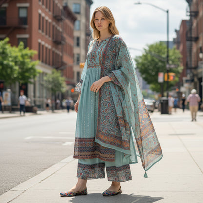 Chiffon Rayon Blend Sharara Set