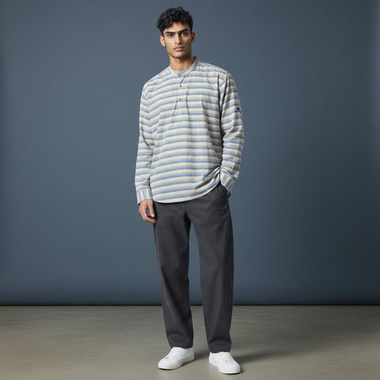 Linen Cotton Half Kurta Striped