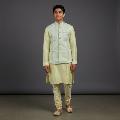 Cotton Silk Blend Kurta Set 3 Piece