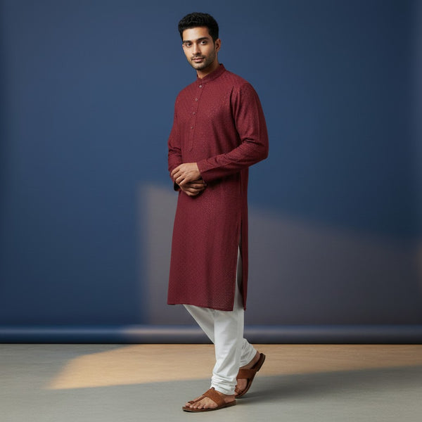 Chikankari Embroidered Sequinned Kurta Set