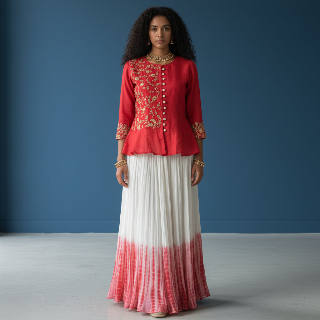 Cotton Silk Long Frock Designer Dress