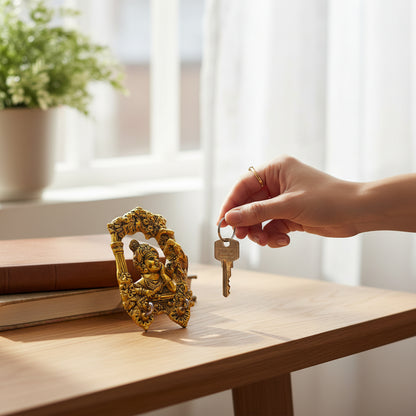 Brass Krishna Wall Hanging Key Holder