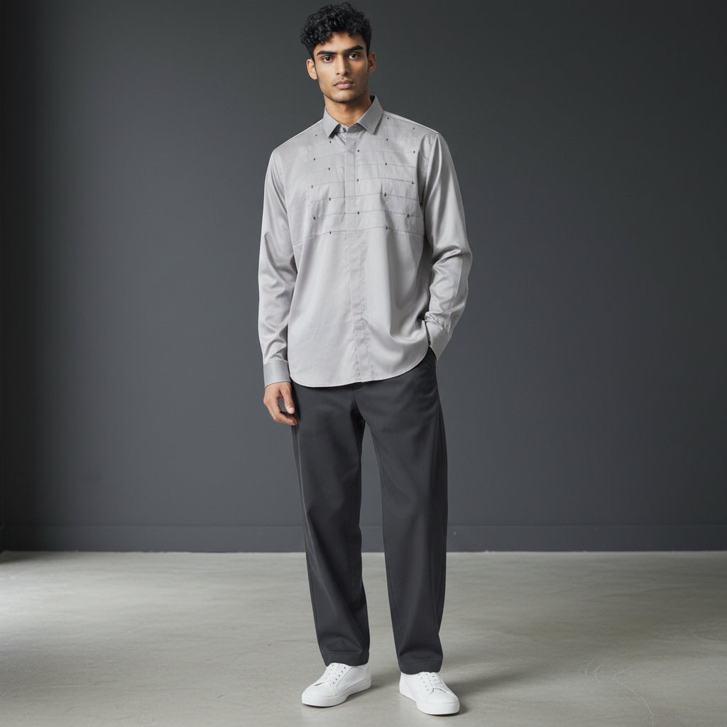 Cotton-Polyester Button-Up Shirt