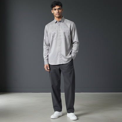 Cotton-Polyester Button-Up Shirt