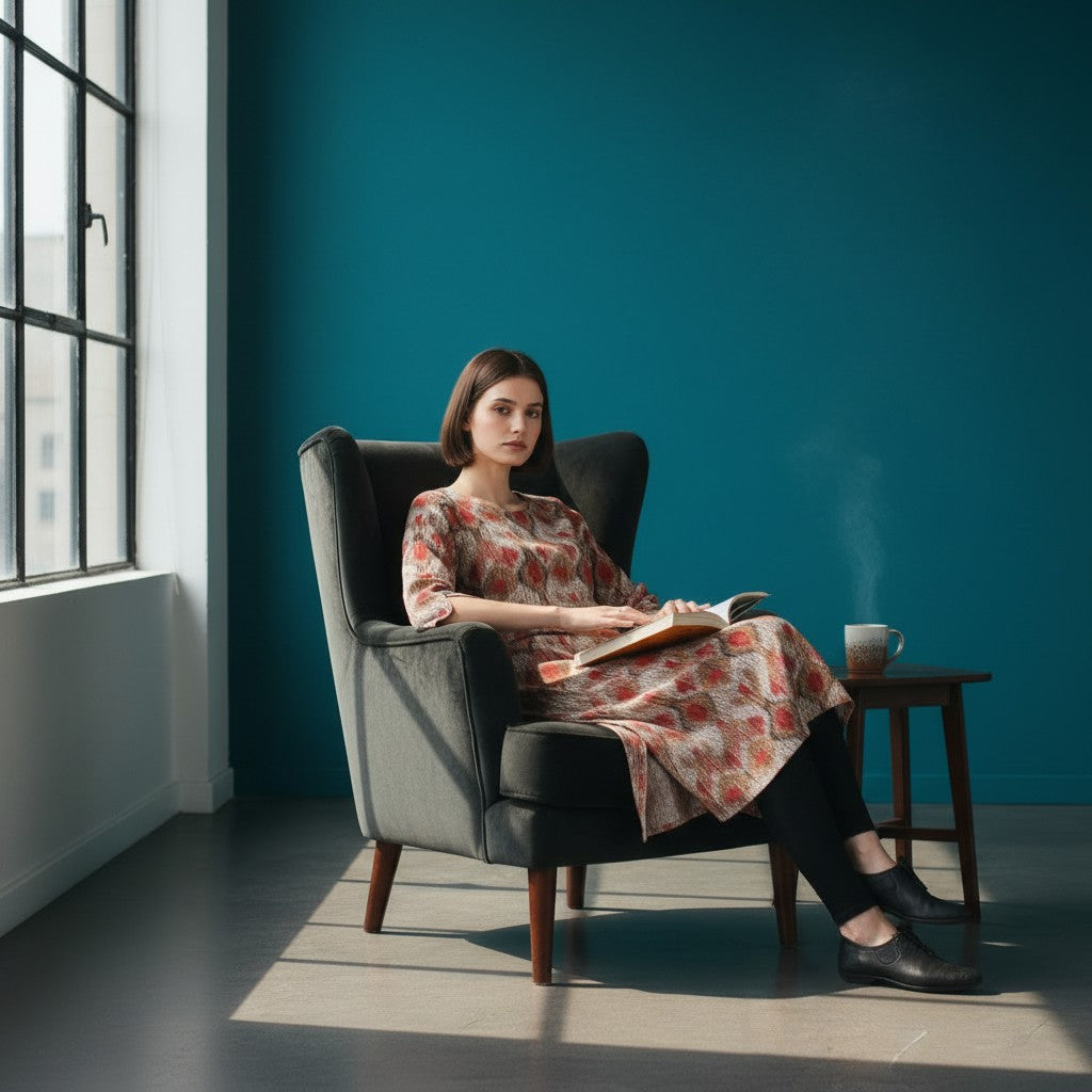 Geometric Ikat Style Kurti
