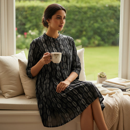 Soft Cotton Short Kurti Mandarin Collar Casual Wear