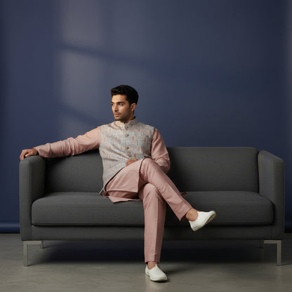 Cotton Silk Blend Kurta Set 3 Piece