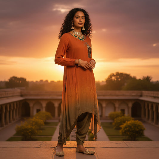 Chiffon Georgette Ombre Tunic Set