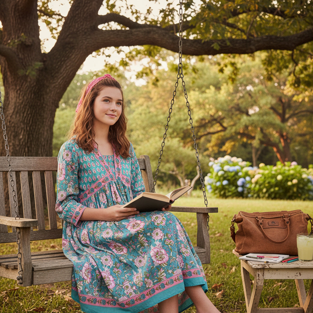 Cotton Floral Print Tunic with Pants and Dupatta