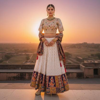 Embroidered Fabric Lehenga for Festive Events