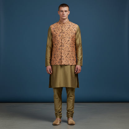 Cotton Silk Blend Kurta Set 3 Piece