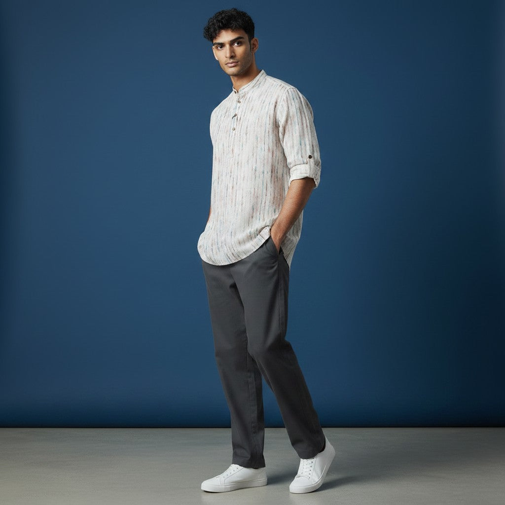 Funky Men's Half Kurta