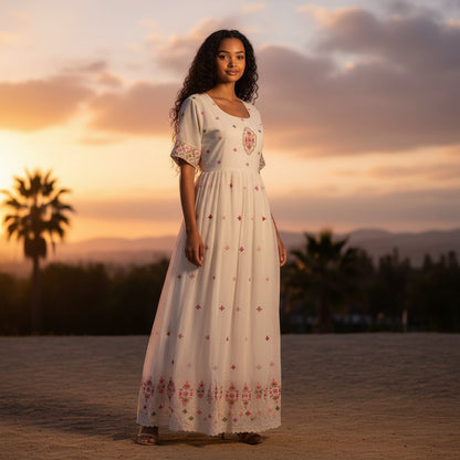 Georgette Floral Embroidered Long Dress