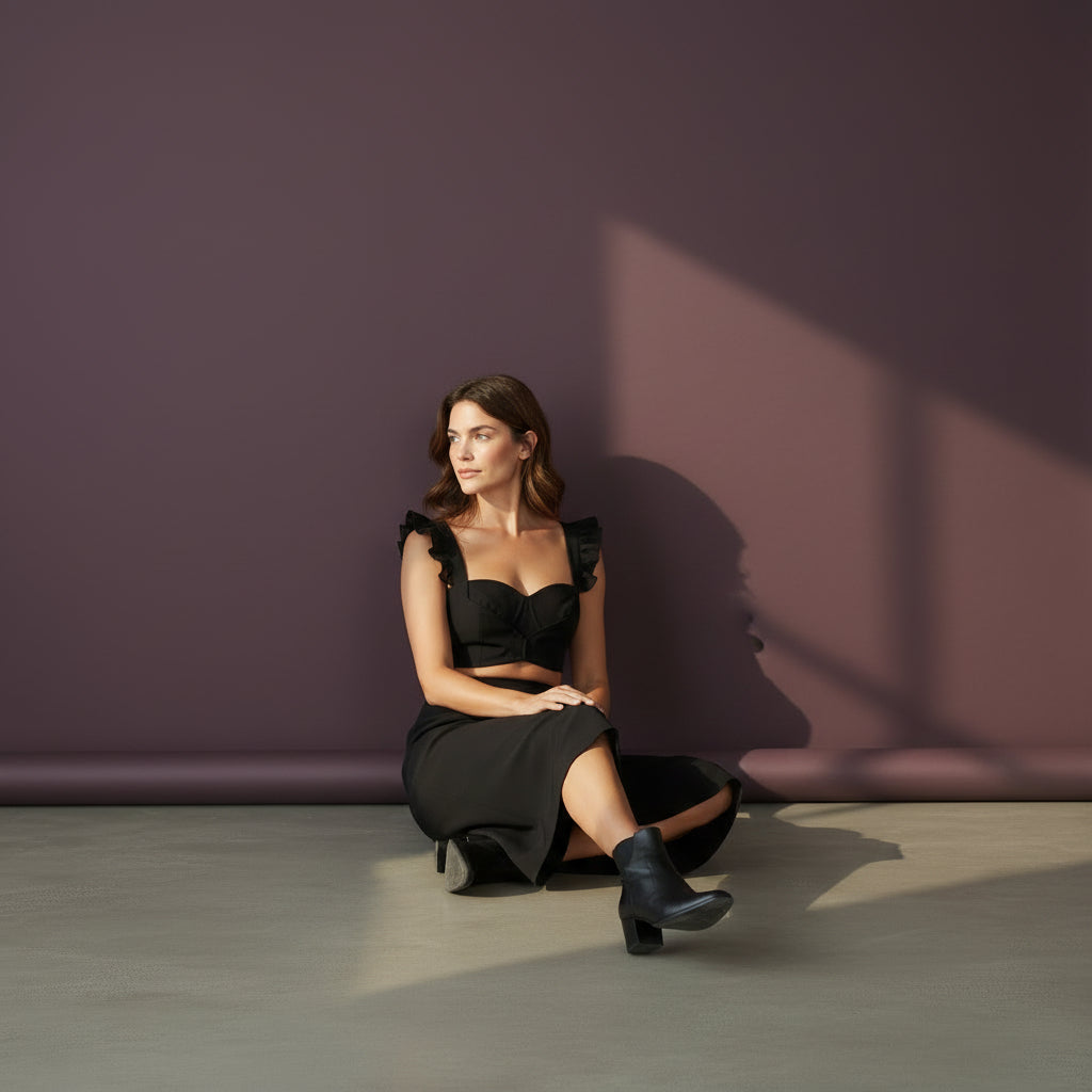 Soft Satin Organza Ruffle Sleeve Designer Blouse