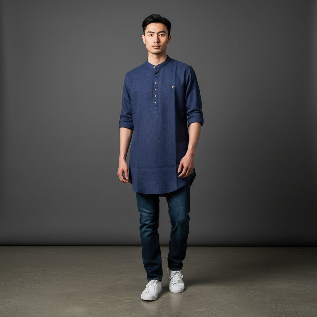 Linen Cotton Half Kurta
