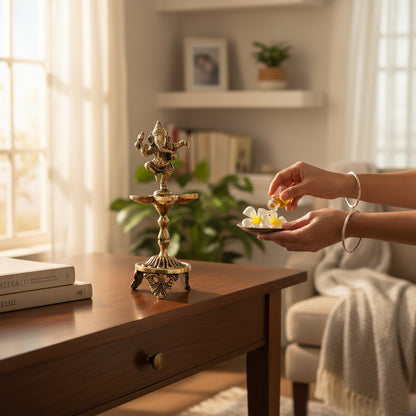 Brass Ganesha Aarti Stand