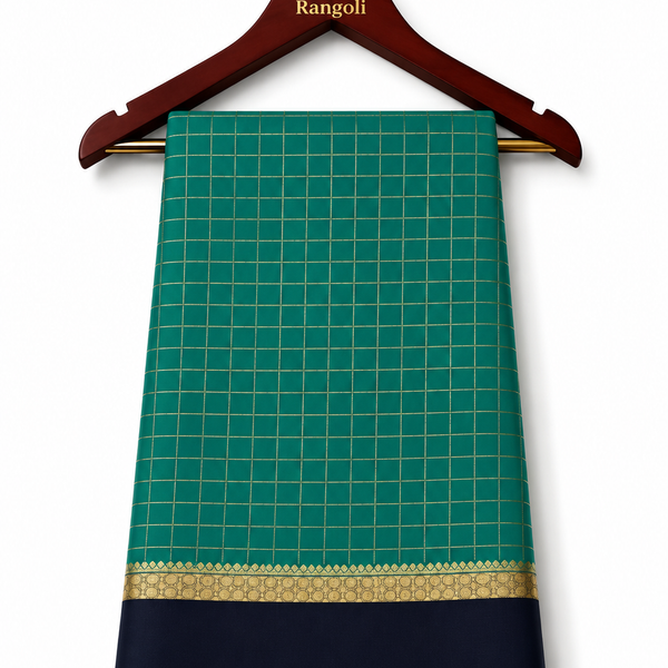 Mysore Pure Silk Checks Bentta Butta Saree