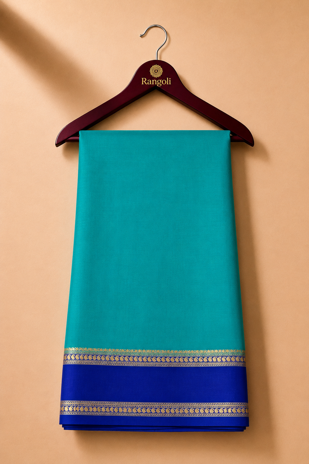 Mysore Pure Silk Saree Teal with Blue Border