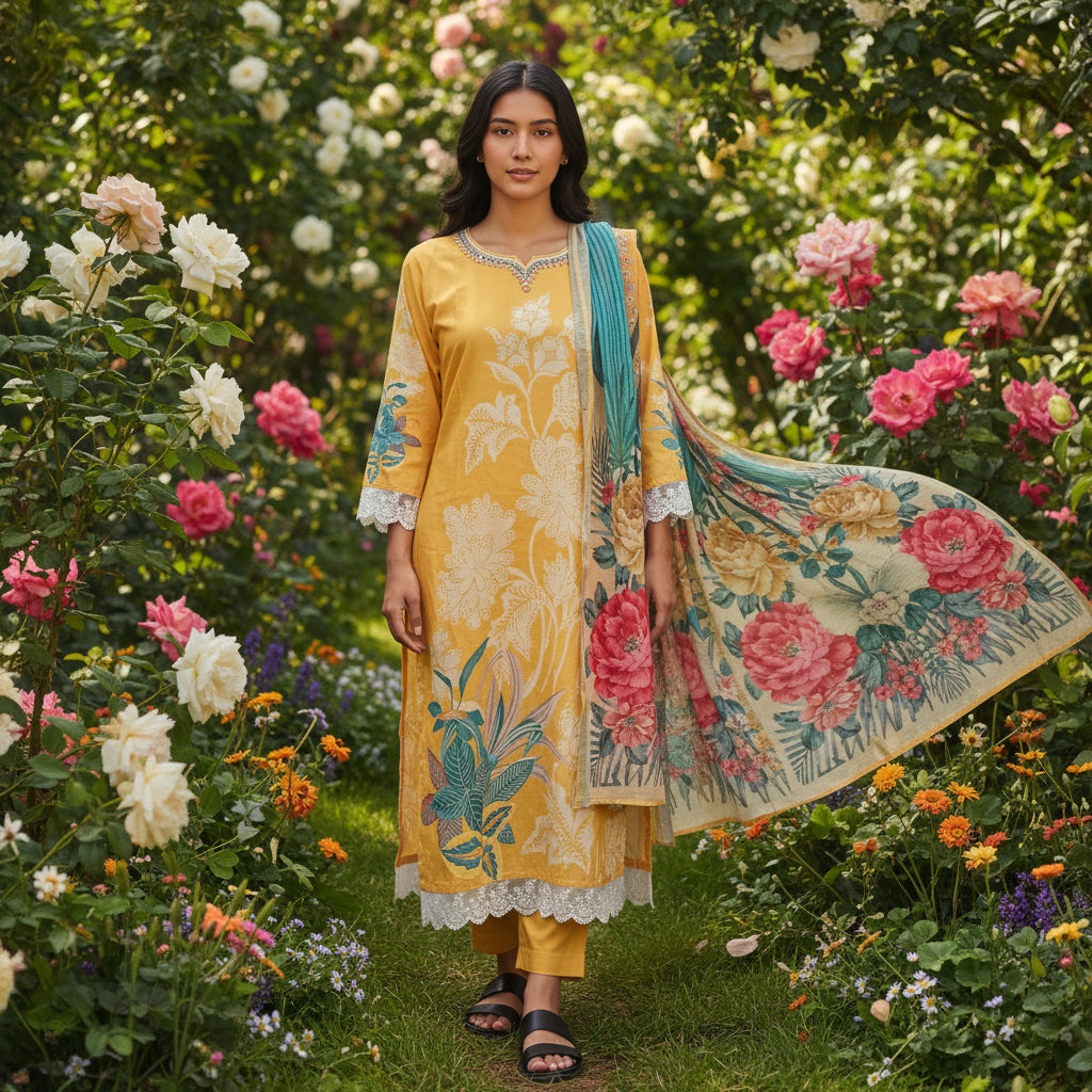FLORAL PRINTED KURTA SET