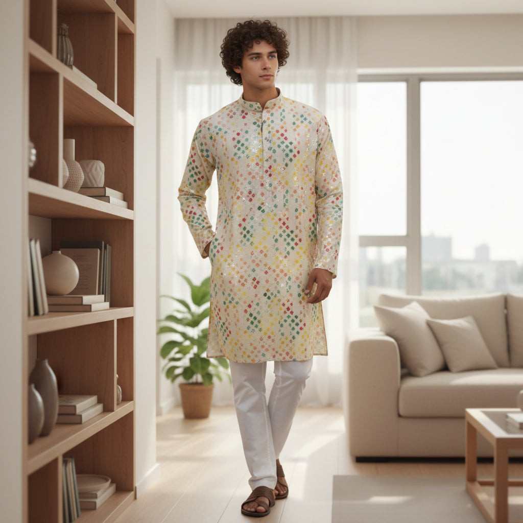 Men's Multi Color Kurta