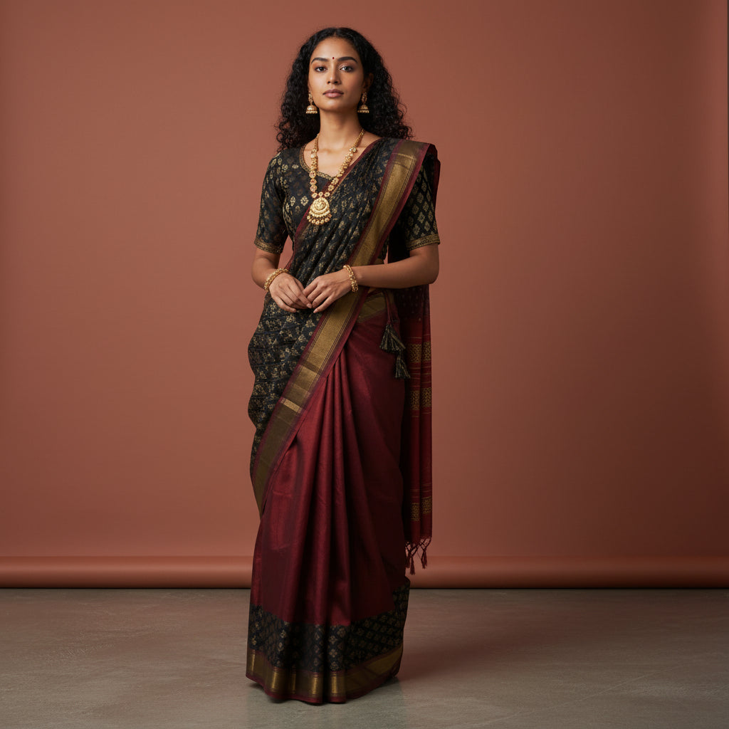 Silk Ikat Print Crop Top