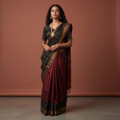 Silk Ikat Print Crop Top