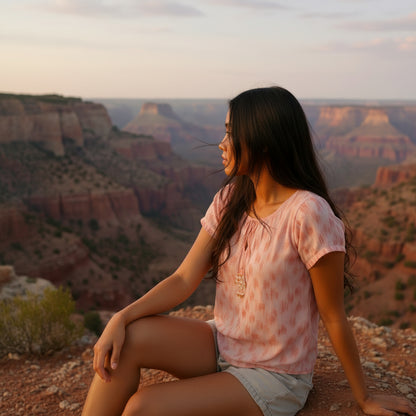 Lightweight Pleated Chiffon Flutter-Sleeve Blouse