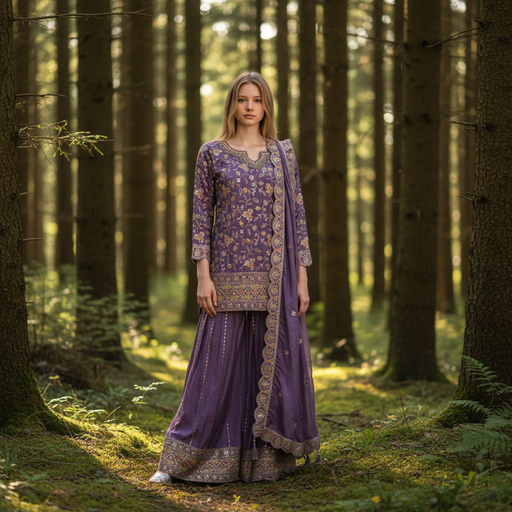 Tissue Georgette Sharara Set