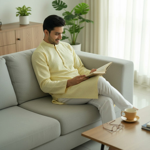 Chikankari Embroidered Sequinned Kurta Set