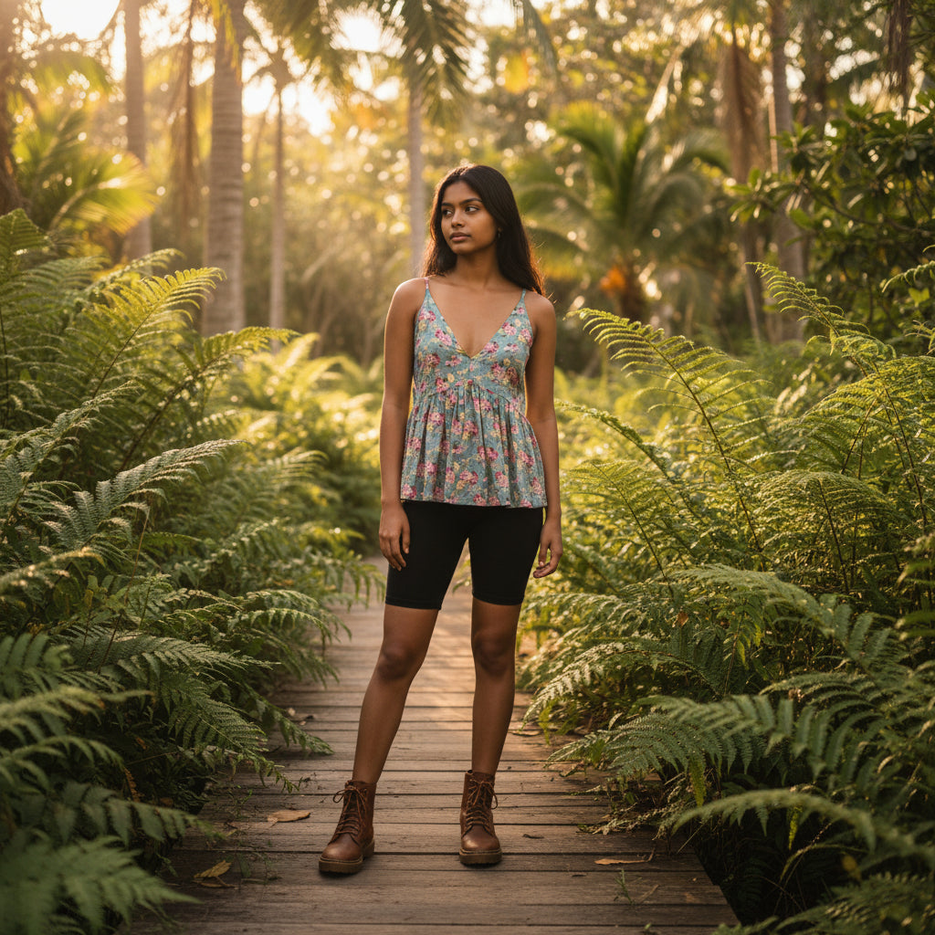 Peplum Style Printed Top