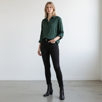 Satin Shirt Smart-Casual Relaxed Fit