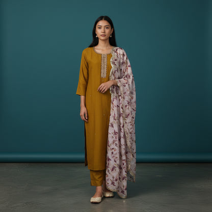 Georgette Dupatta with Sequined Borders for Festive Elegance