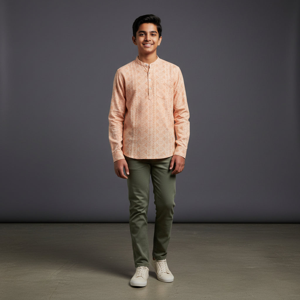 Cotton-Polyester Half Kurta