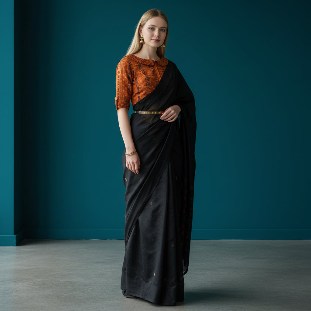 Ikat Print Cotton Blouse for Elegant Occasions