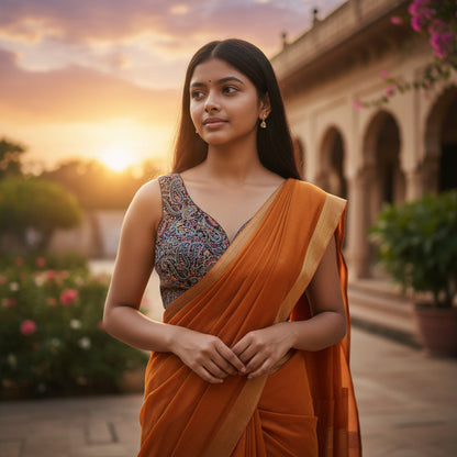 Paisley Threadwork Blouse for Special Events