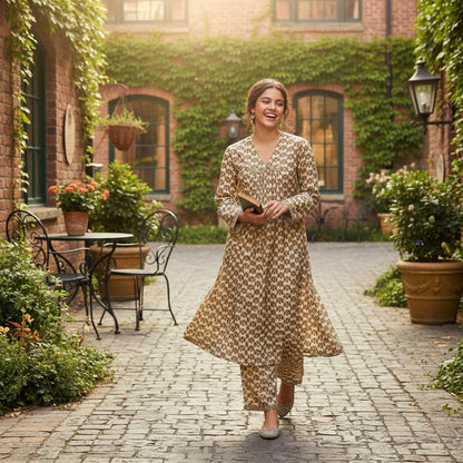 Cotton Silk Blend Straight-Cut Kurta Ensemble