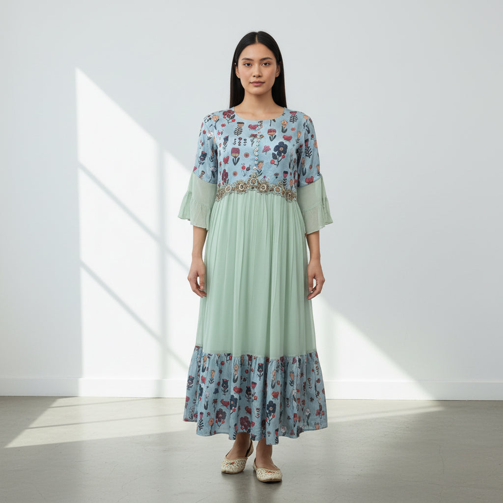 Floral Embroidered Frock