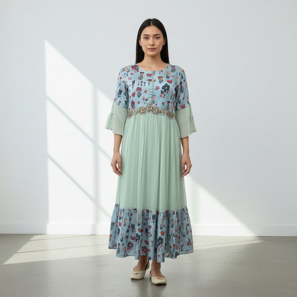 Floral Embroidered Frock