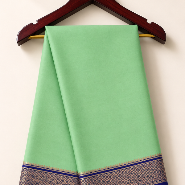 Solid Body with Detailed Gold/Purple Border Saree