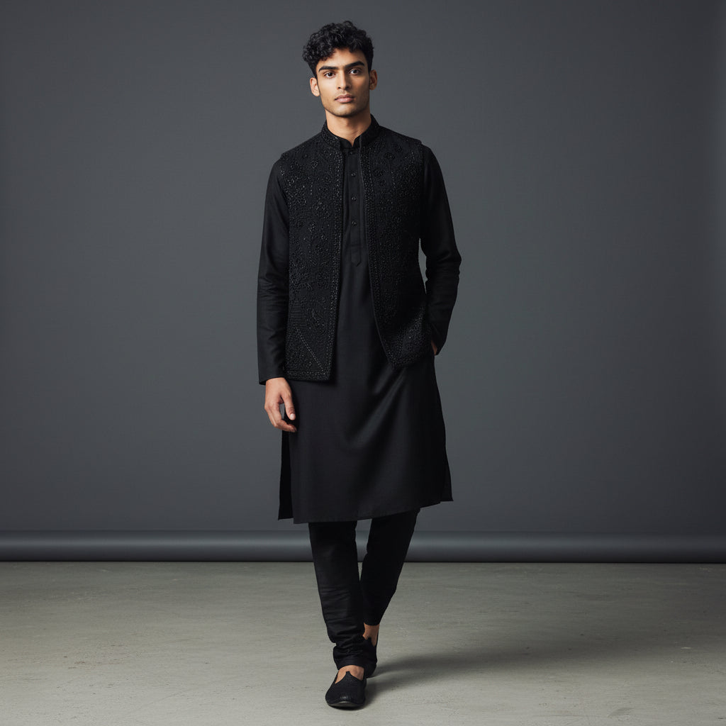 Cotton Silk Blend Kurta Set 3 Piece