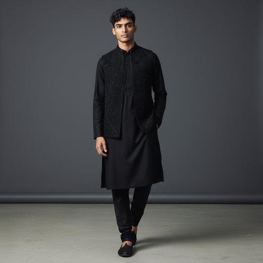 Cotton Silk Blend Kurta Set 3 Piece