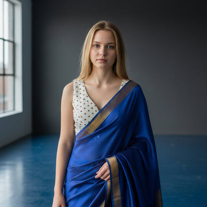 Silk Blend V-Neck Blouse