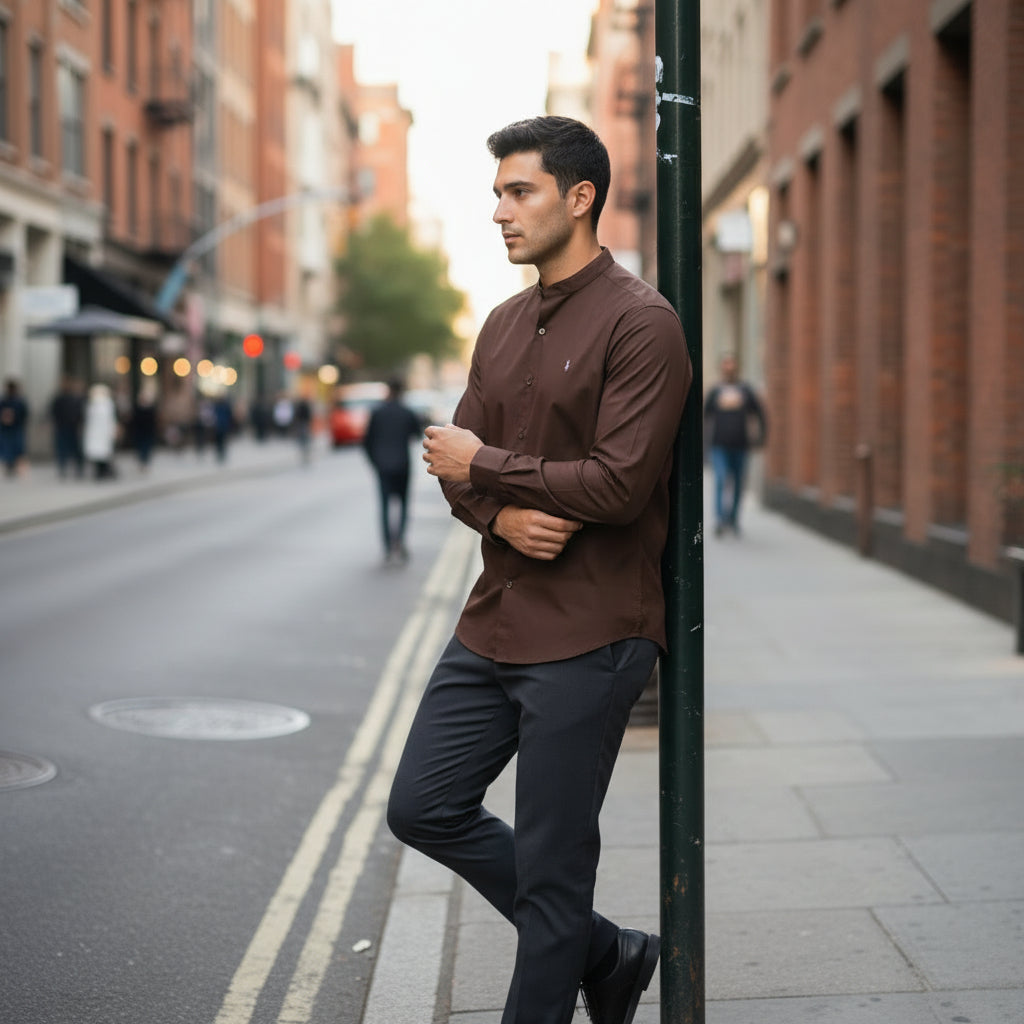 Cotton Polyester Button-Up Shirt