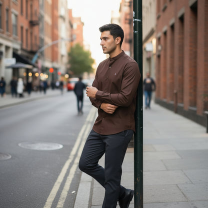 Cotton Polyester Button-Up Shirt