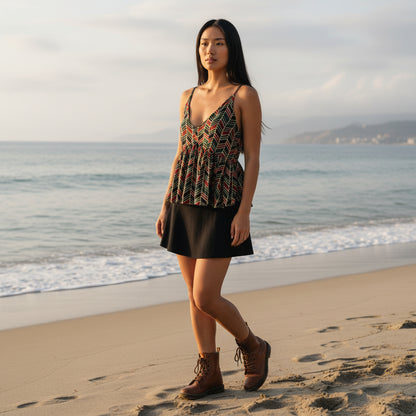 Cotton Peplum Printed Tunic